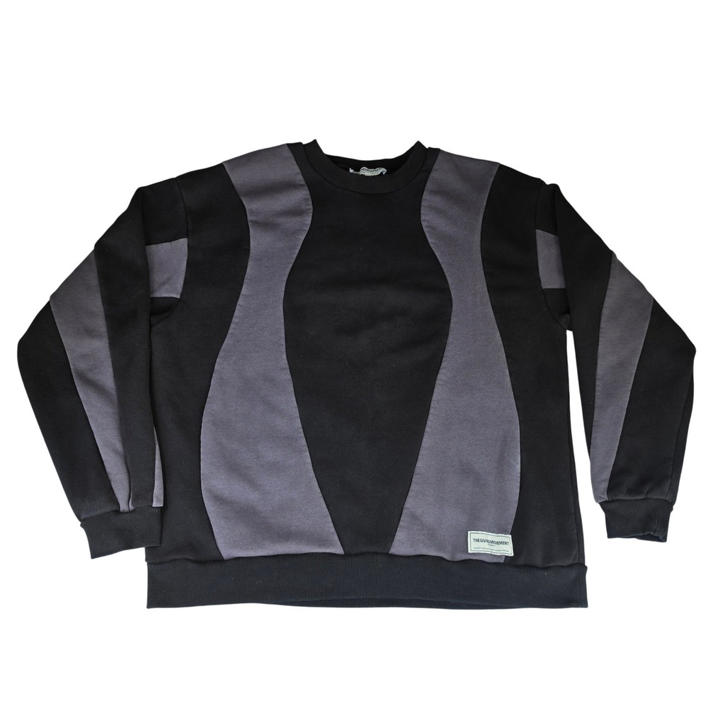 The Giving Movement‎ Colorblock Sweatshirt Mens XS/S Black Oversize Sustainable
